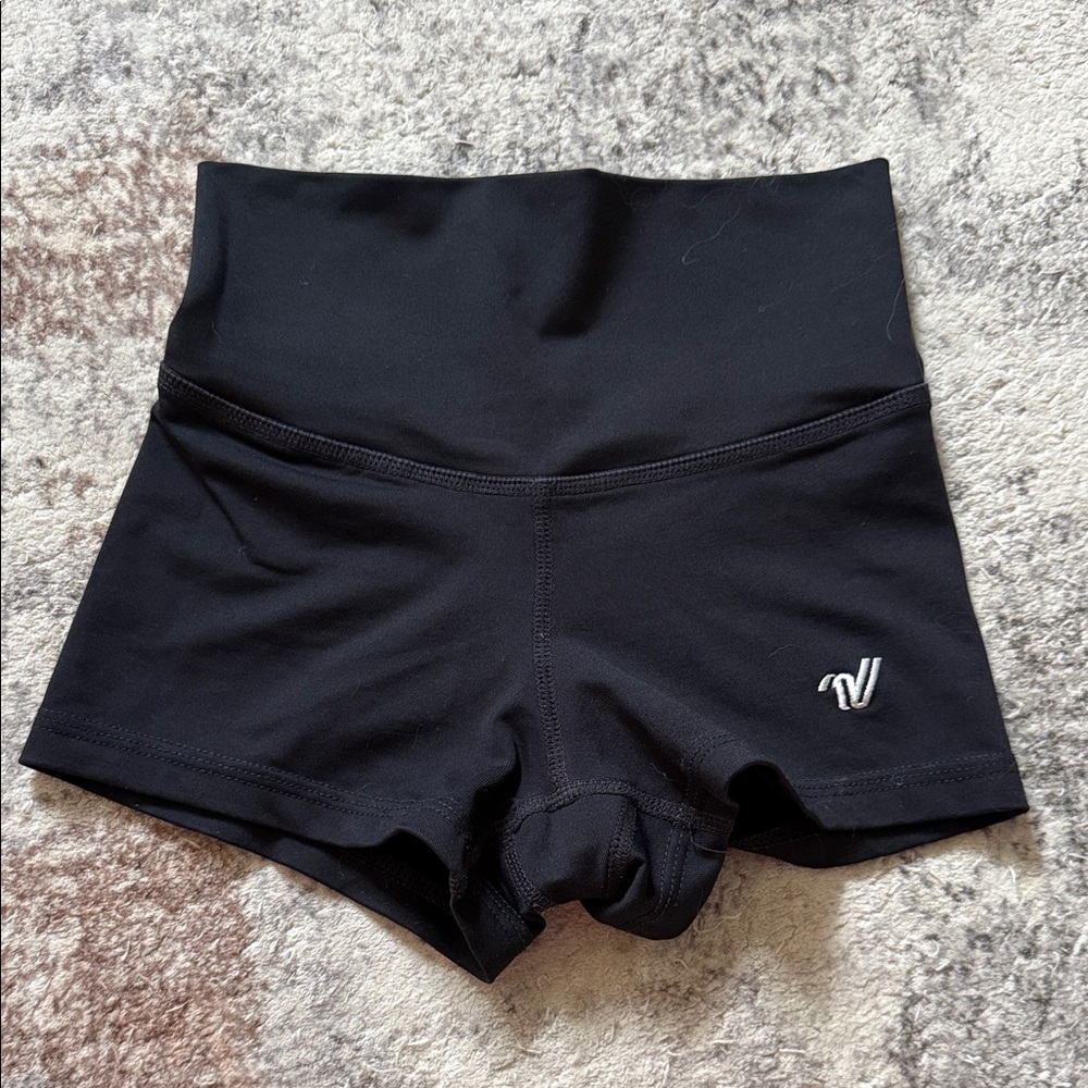 Girls Black High-Waisted Shorts